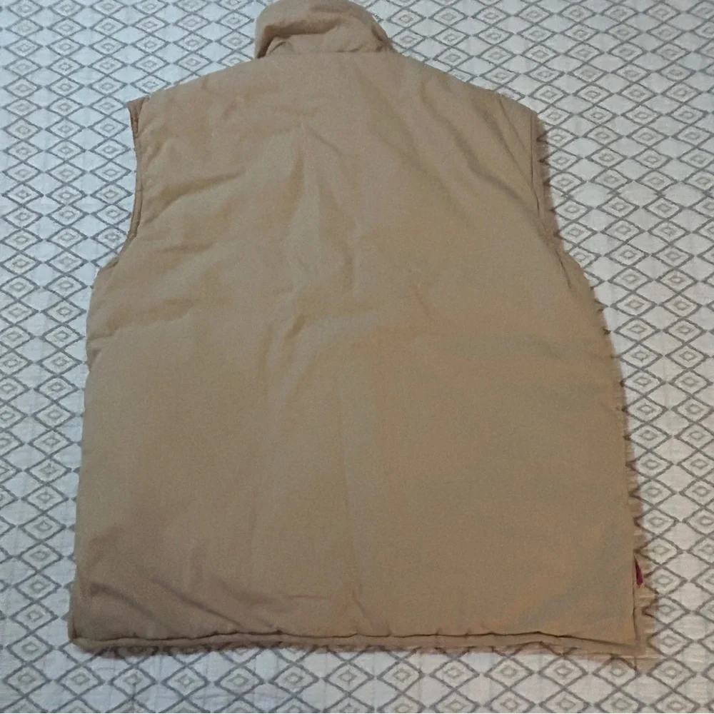 Rep’age men's tan utility vest buffalo lining fisherman outdoors warm vintage